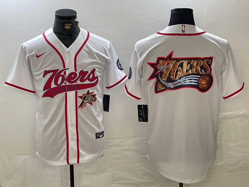 Men Philadelphia 76ers Blank White Jointly 2024 Nike NBA Jersey style 6->philadelphia 76ers->NBA Jersey